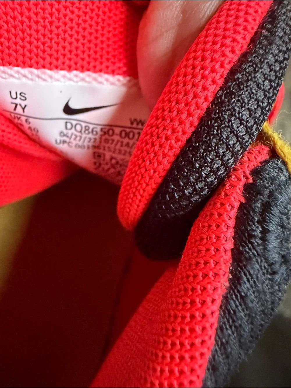 Nike Kids Black, Red & Yellow Athletic Sneakers